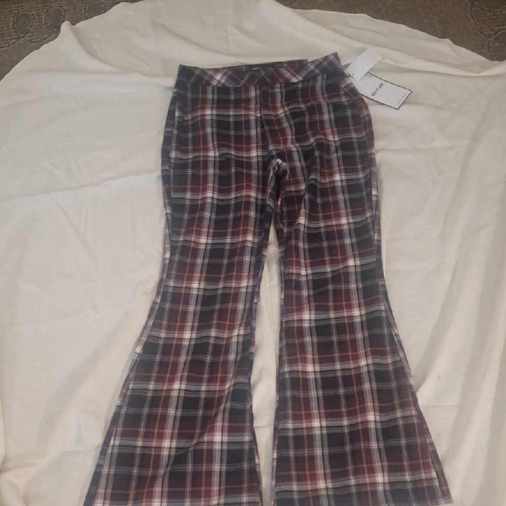 Almost Famous Red and Black Casual Flared Pants